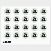 Sticker Rond Cute PANDA - Animal - baby shower - Perdsonalize (Feuille)