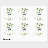 Sticker Rond Cute Panda Bamboo Baby shower de verdure Anniversa (Feuille)