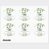 Sticker Rond Cute Panda Bamboo Baby shower vert Neutre (Feuille)