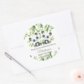 Sticker Rond Cute Panda Bamboo Baby shower vert Twins (Enveloppe)