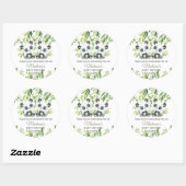 Sticker Rond Cute Panda Bamboo Baby shower vert Twins (Feuille)