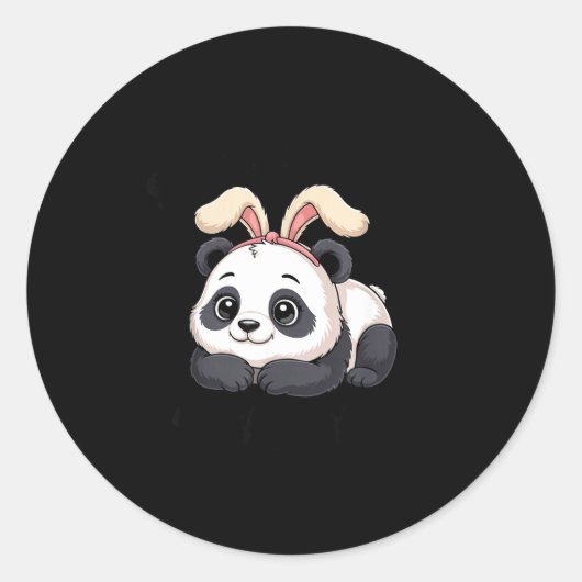 Sticker Rond Cute Panda Bunny Some Bunny Loves You  (Devant)