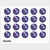 Sticker Rond Cute Panda Ours Astronaut Sur Rockship Kids (Feuille)