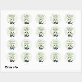 Sticker Rond Cute Panda Ours Cuddin Aquarelle Affaires (Feuille)