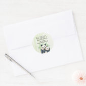 Sticker Rond Cute Panda Ours Cuddin Aquarelle Affaires (Enveloppe)