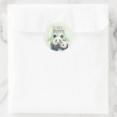 Sticker Rond Cute Panda Ours Cuddin Baby shower d'aquarelle (Sac)