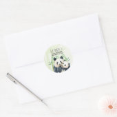 Sticker Rond Cute Panda Ours Cuddin Baby shower d'aquarelle (Enveloppe)