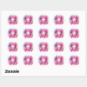 Sticker Rond Cute Pastel Axolotl Nouveau Design (Feuille)