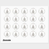 Sticker Rond Cute Pastel Christmas Tree Adresse de retour (Feuille)