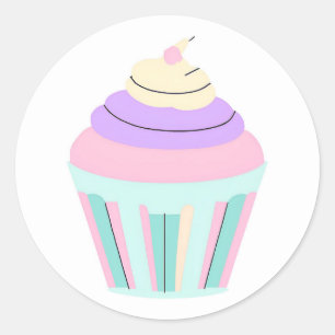 Sticker Rond Cute Pastel Cupcake Boulangerie Stick Pâtisserie C