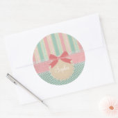 Sticker Rond Cute Pastel Polka Dot & Stripes Design (Enveloppe)