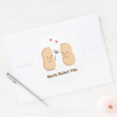 Sticker Rond Cute Peanuts Nuts Sur Vous Pun Amour Humour (Enveloppe)