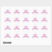 Sticker Rond Cute Peeking Bébé Princesse (Feuille)