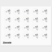 Sticker Rond Cute Peeking Cat Watching You (Feuille)