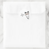 Sticker Rond Cute Peeking Cat Watching You (Sac)