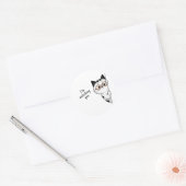 Sticker Rond Cute Peeking Cat Watching You (Enveloppe)