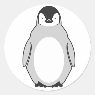 Sticker Rond Cute Penguin