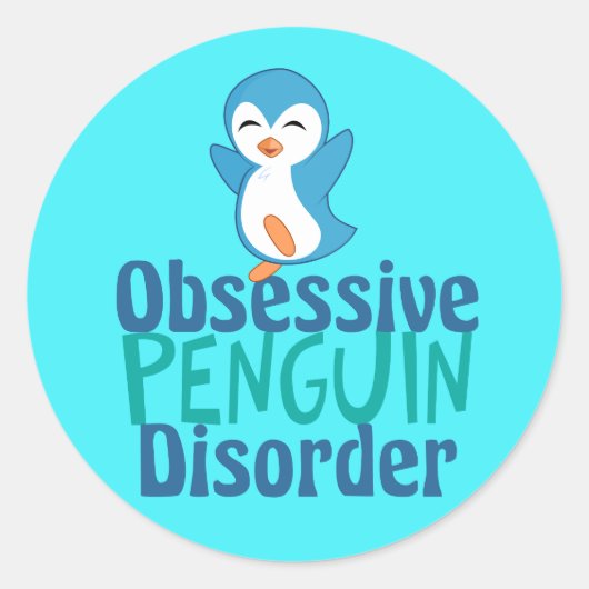 Sticker Rond Cute Penguin (Devant)