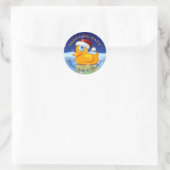 Sticker Rond Cute Père Noël Duck Avec Vacances Et Noms (Sac)