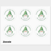 Sticker Rond Cute Père Noël Gnome pour les Fêtes (Feuille)