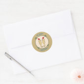 Sticker Rond Cute Père Noël Seahorse Pair Christmas Gold (Enveloppe)