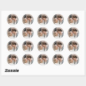 Sticker Rond Cute Personalized Photo Custom Color Love Heart (Feuille)