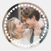 Sticker Rond Cute Personalized Photo Custom Color Love Heart (Devant)