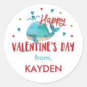 Sticker Rond Cute personnalisée Saint Valentin à l'école Traite (Devant)