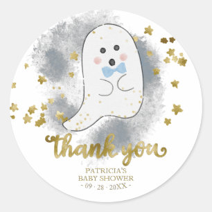 Sticker Rond Cute Petit Fantôme Halloween Baby shower Merci