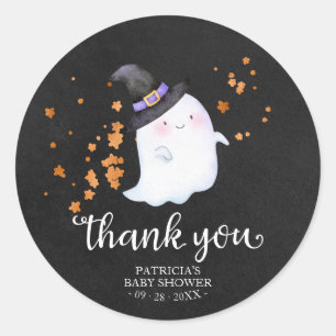 Sticker Rond Cute Petit Fantôme Halloween Baby shower Merci