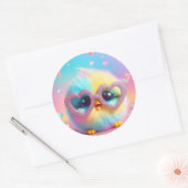 Sticker Rond Cute Petit Pouce Fluffé (Enveloppe)