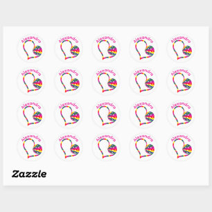 Sticker Rond 🌼 Cute pickleball Heartbeam Halo