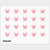 Sticker Rond Cute piggy face (Feuille)