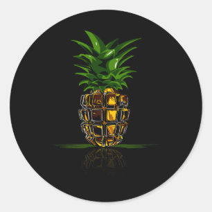 Sticker Rond Cute Pineappé Grenade main Halloween Costume Mili