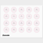 Sticker Rond Cute Pink Bow First Birthday  (Feuille)