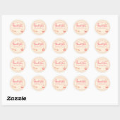 Sticker Rond Cute Pink Cupcake and Rolling Pin Bakery Thank You (Feuille)