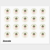 Sticker Rond Cute Pink Envelope Holly Greenery Mele Kalikimaka (Feuille)