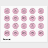 Sticker Rond Cute Pink Kraft Baked with Love (Feuille)