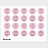 Sticker Rond Cute Pink Kraft Heart Bakery Ingredient (Feuille)