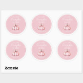 Sticker Rond Cute Pink Pumpkin Girl 1st Birthday (Feuille)