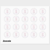 Sticker Rond Cute Pink Purple Butterfly 1st Birthday for Girls (Feuille)
