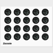 Sticker Rond Cute "PixEels" Pixelated Eels Graphic (Feuille)