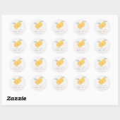 Sticker Rond Cute plaisir Citron Jaune Fruit Citrus Baby shower (Feuille)