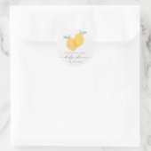 Sticker Rond Cute plaisir Citron Jaune Fruit Citrus Baby shower (Sac)