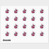Sticker Rond Cute poisson caricature Anglerfish avec texte (Feuille)