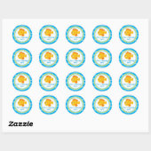 Sticker Rond Cute poisson d'or sous la mer Anniversaire (Feuille)