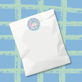 Sticker Rond Cute Polar Bear Cub avec Cookie Christmas Stick