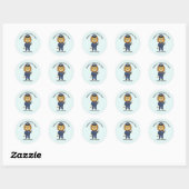 Sticker Rond Cute police officer lion  Valentine  (Feuille)