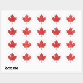 Sticker Rond Cute Polka Dot Maple Leaf Canada Tee - shirts, Cad (Feuille)