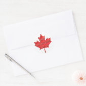 Sticker Rond Cute Polka Dot Maple Leaf Canada Tee - shirts, Cad (Enveloppe)